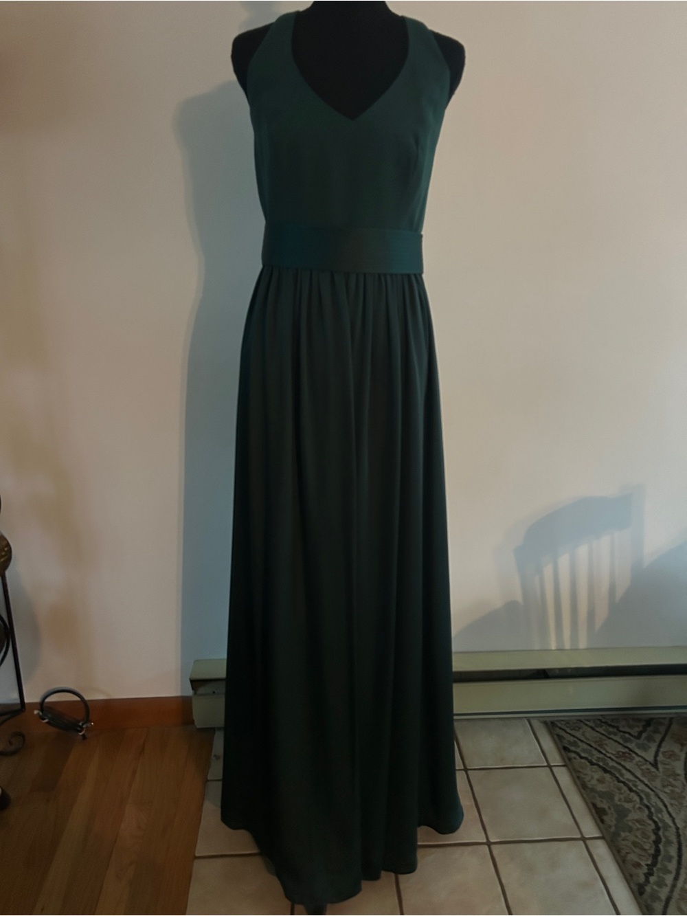 Sleeveless V-Neck Maxi Dress in Dark Green